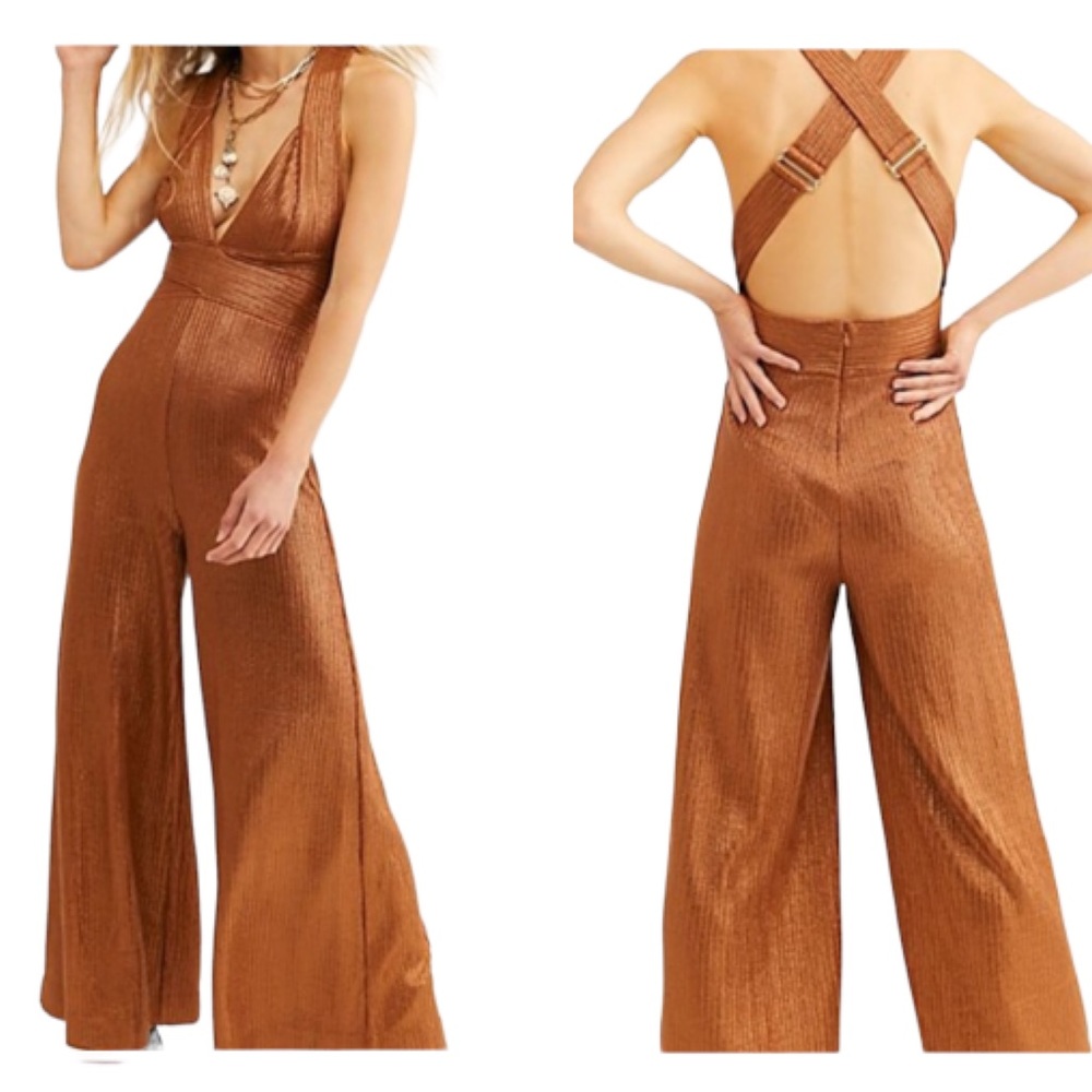 NWT Free People Wide Leg Sienna Jumpsuit